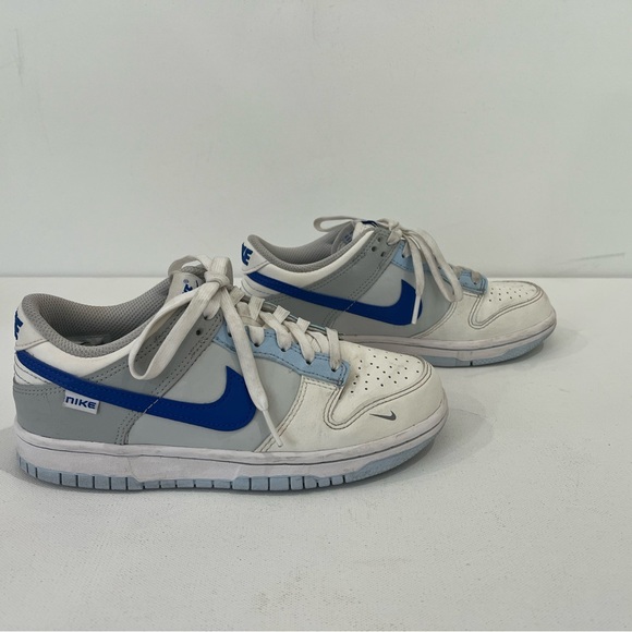 Nike Dunk Low Ivory Hyper Royal Just Stitch It FB1843-141 Size 4Y Women’s 5.5 - Picture 4 of 8